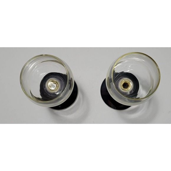 Lot Of 2 Kent Follette Pottery Wine/Champagne Glass With Pottery Stem Signed - Picture 11 of 12